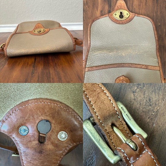 Vintage DOONEY & BOURKE Crossbody Bag Taupe USA MADE (L 8" x W 3" x H 9") - Picture 9 of 13